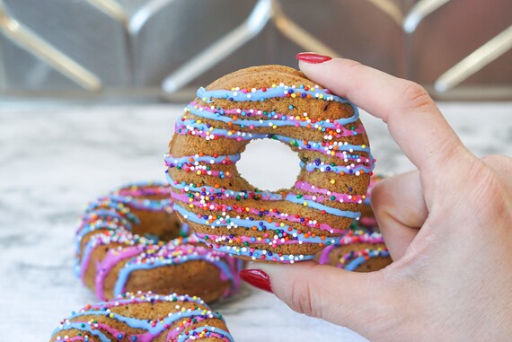 Healthy Dog Treats- Broccoli Peanut Butter or Cheesy Bacon Doggy Donuts  Pet gift for Dog Lovers