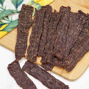 Ground Beef Dog Jerky - One Ingredient Treats - All Natural, 90% Len, Grain Free
