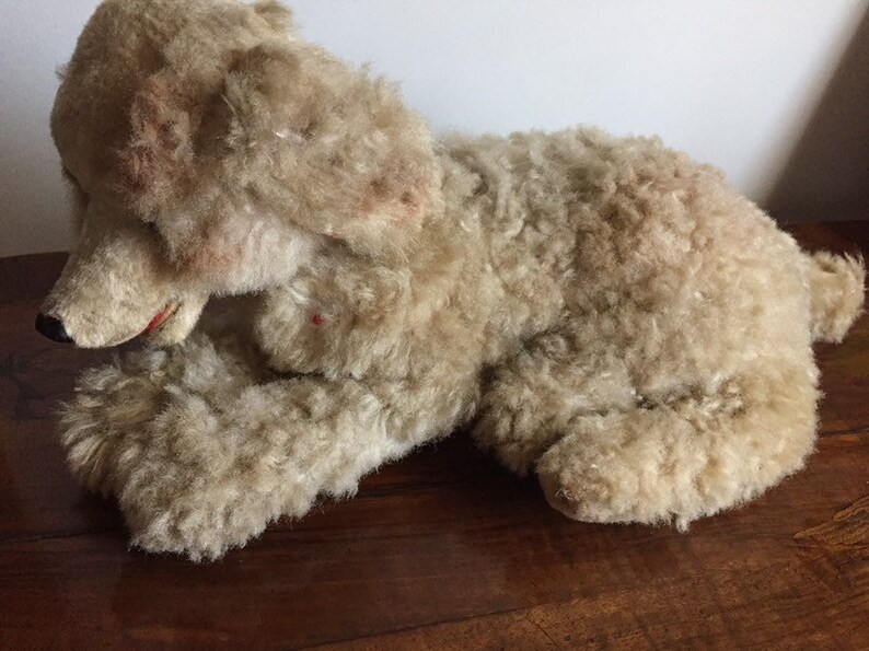 antique stuffed dog