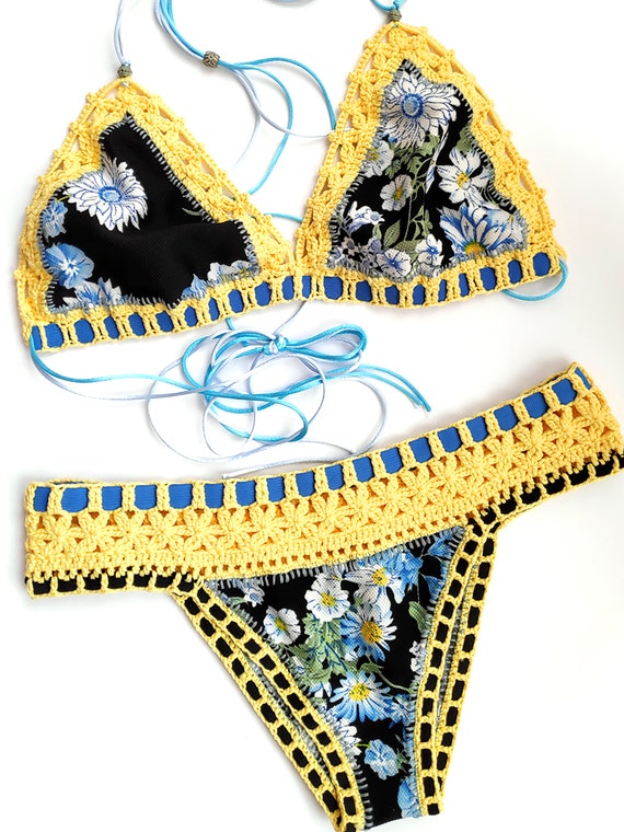 crochet neoprene bikini
