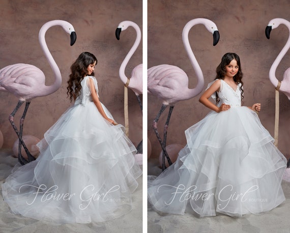 white ball gown for girls