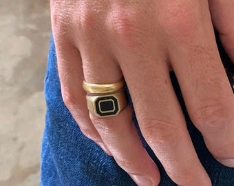 Anello Sigillo in Oro Giallo 18 Kt uomo araldo