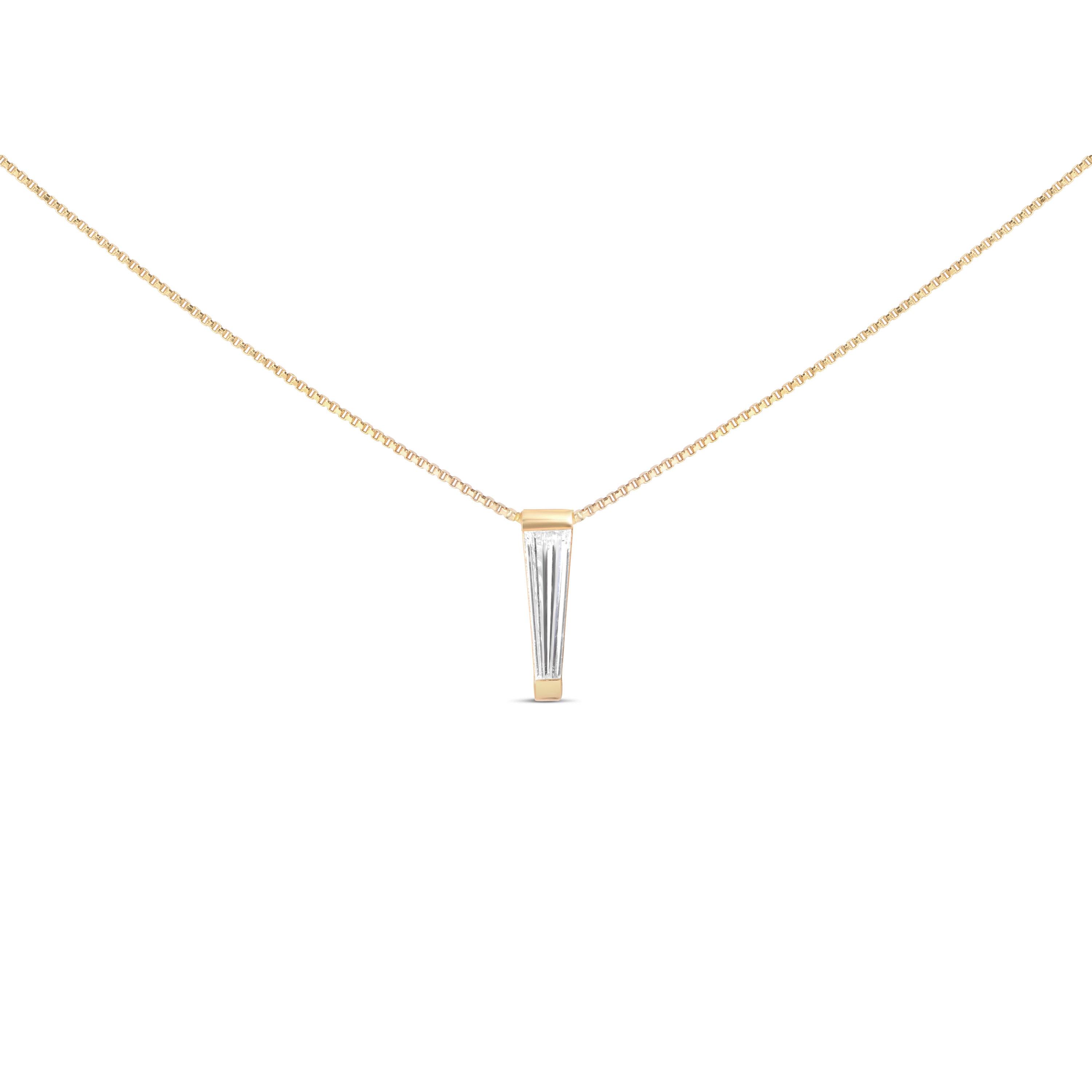 Baguette Diamond Necklace 14k Gold Necklace Floating - Etsy