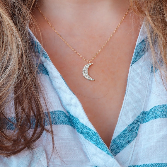 Moon clearance diamond pendant
