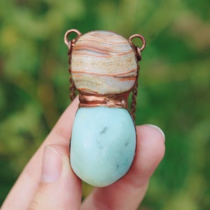electroformed stone necklace