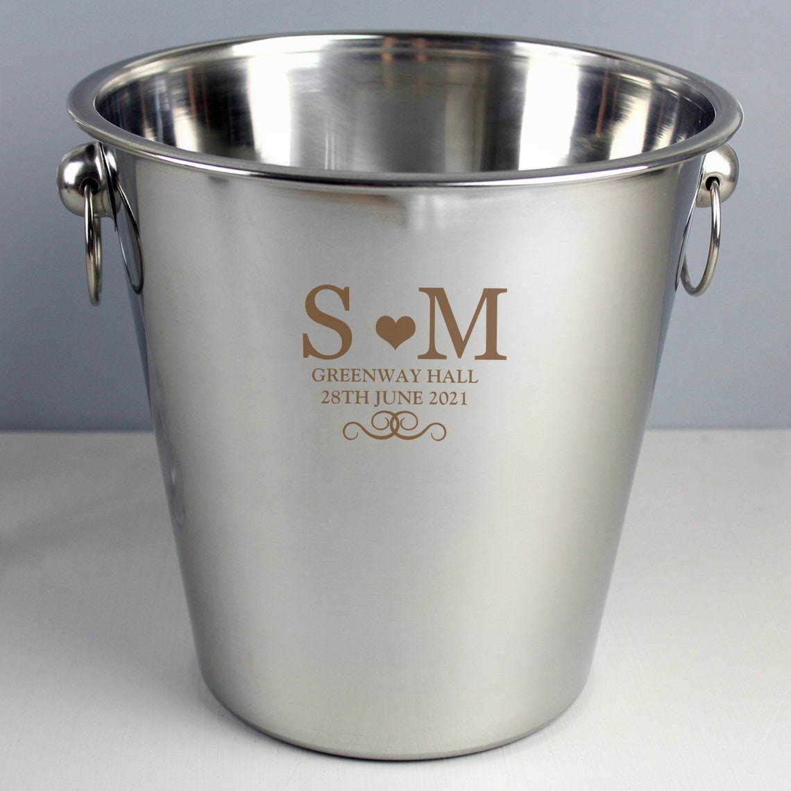 Personalised Monogram Stainless Steel Ice BucketEngraved Ice Etsy
