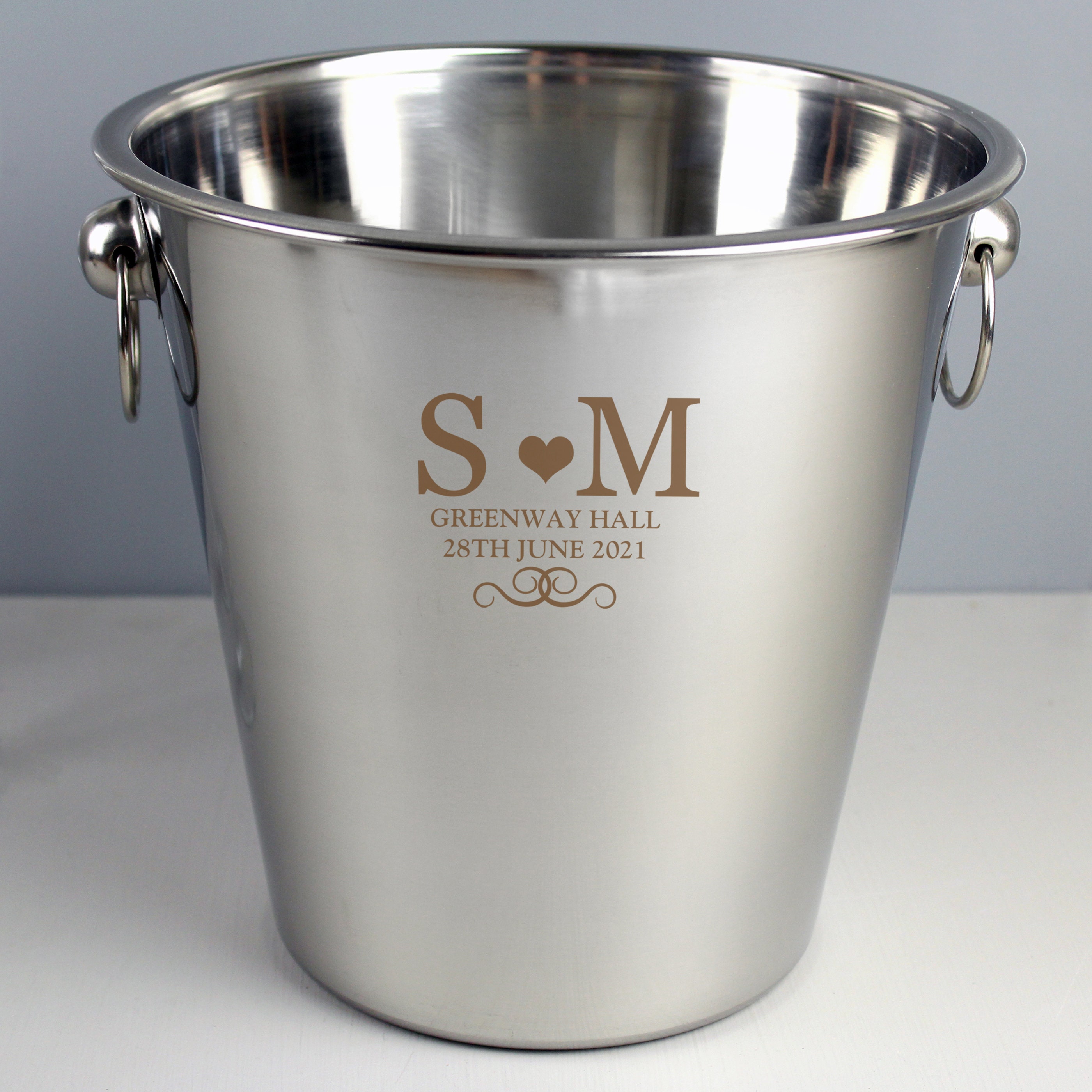 Personalised Monogram Stainless Steel Ice BucketEngraved Ice Etsy