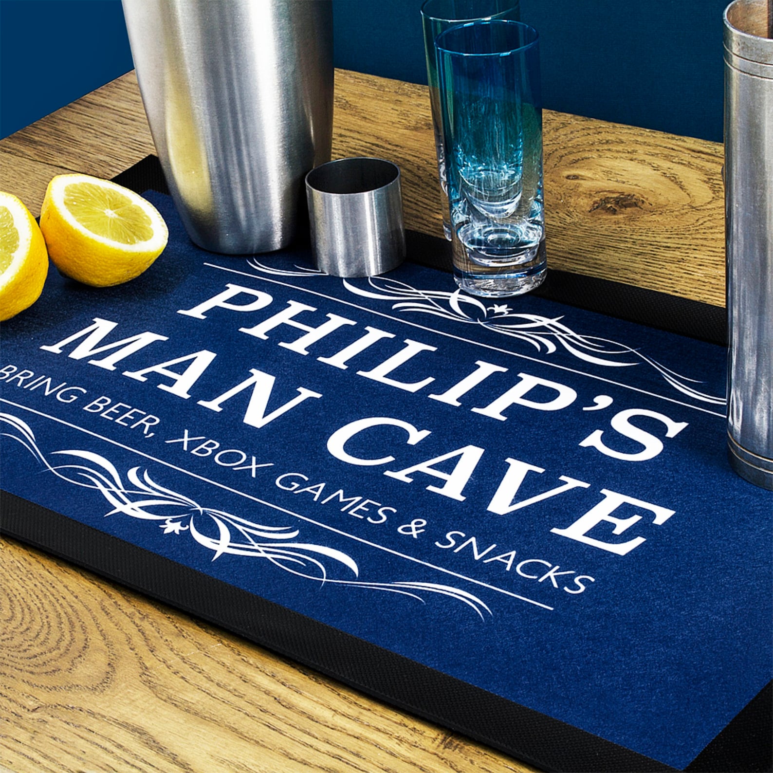Personalised Man Cave Beer Mat Personalized Beer Bar Mat Etsy