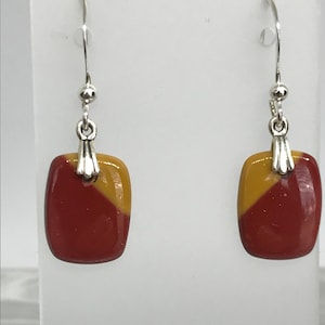 Mookaite earrings, red and yellow earrings, gemstone earrings, natural stone earrings, organic earrings, jasper earrings, gift for her