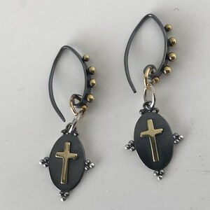 Cross earrings, sterling silver cross earrings, cross dangle earrings, Christian earrings, Christian  jewelry, religious jewelry, gift