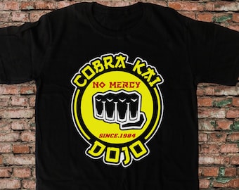 New karate Kid Cobra Kai DOJO No Meryc, karate Kid Cobra Kai 80s Design Black T shirt