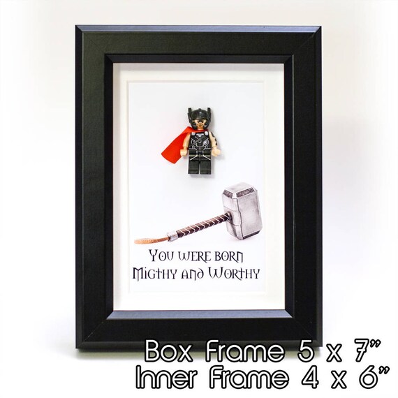 Thor Custom Minifigure In 3d Art Box Picture Frame Marvel Image 0
