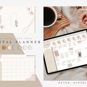 Earth-toned Neutral Boho Digital Planner 2024, Goodnotes Planner, Goodnotes Student Planner, Digital Journal