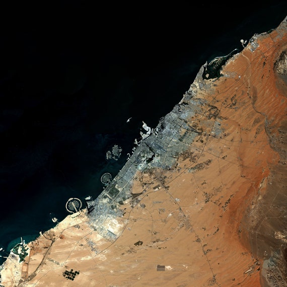 Instant Downloadable High Resolution Satellite Image Of Dubai Etsy