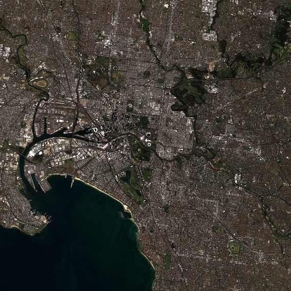 High Resolution Satellite Images Australia High Resolution Satellite Image Of Melbourne In Australia | Etsy Singapore