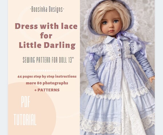 Minouche Paola Reina Little Darling photo instructions PDF file pattern Clother pattern for doll 13 inch