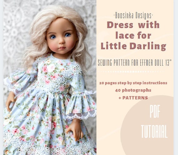 Minouche Paola Reina Little Darling photo instructions PDF file pattern Clother pattern for doll 13 inch