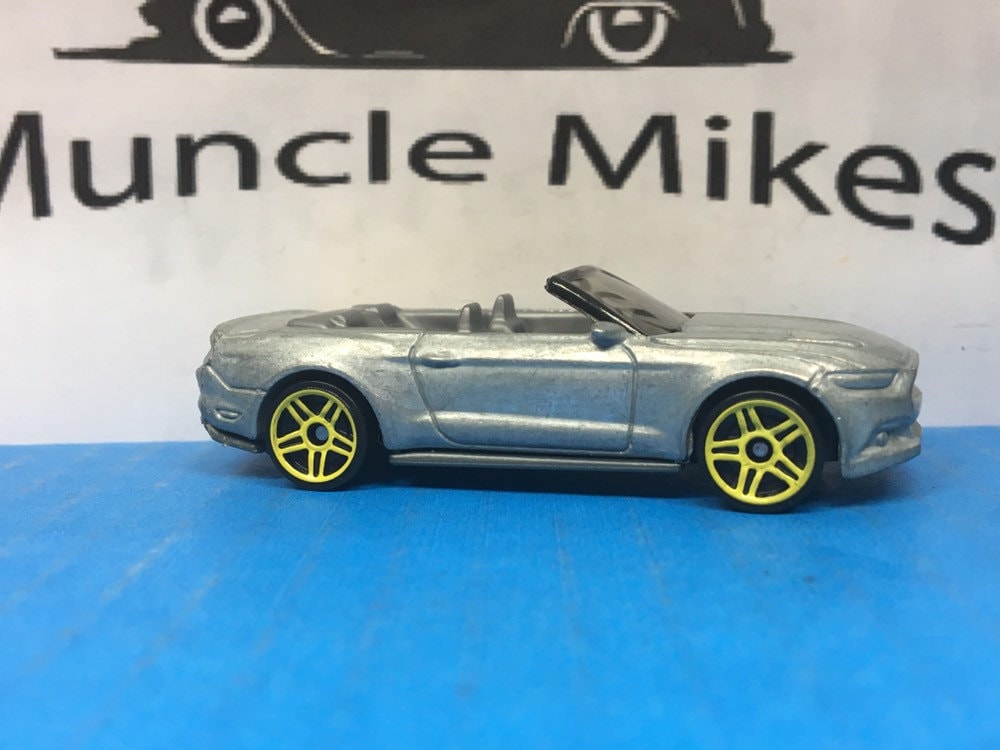 Custom Hot Wheels 2015 Ford Mustang GT Convertible Muscle Car Hot Rod Yellow Wheels BARE METAL Free Shipping!