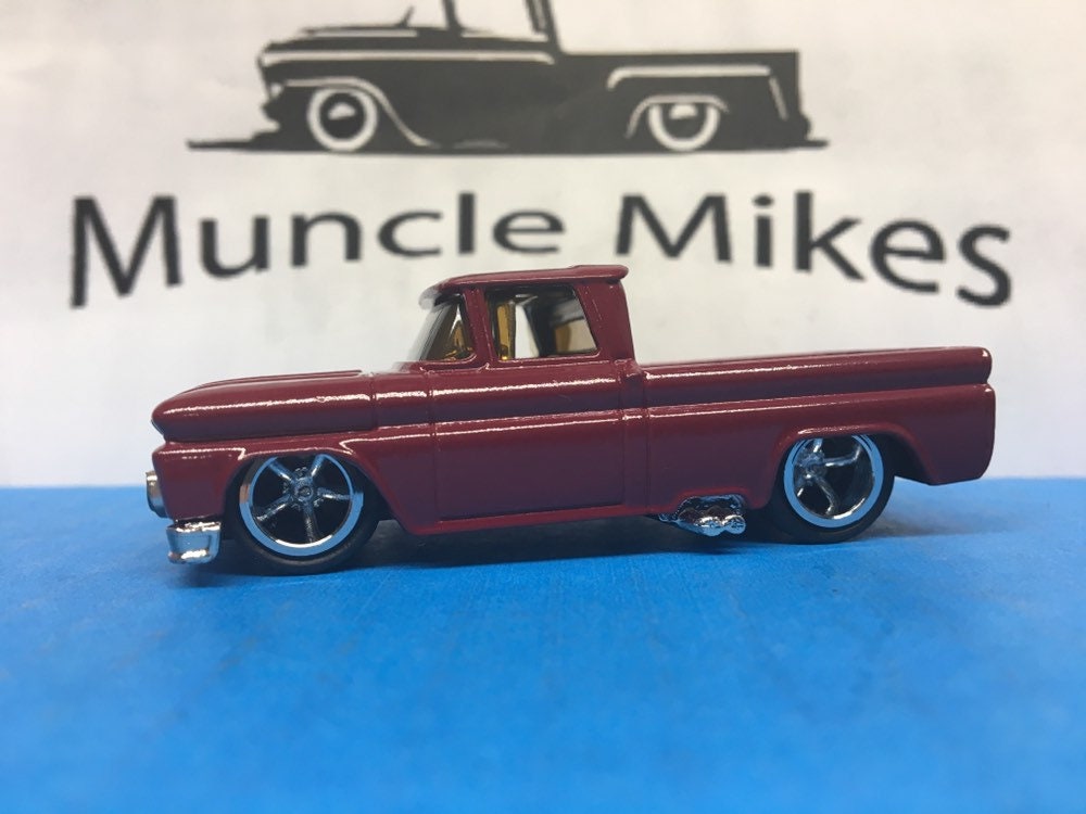 Custom Hot Wheels 1962 Chevy Custom Painted GLOSS BURGUNDY Rubber Tires Real Rider Style