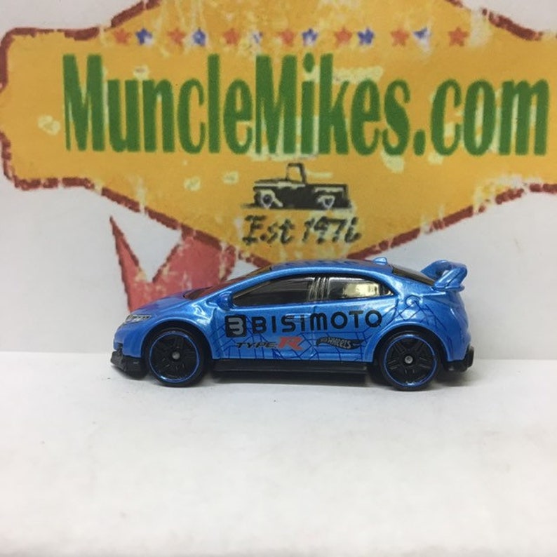 Hot Wheels /& Display Case 2016 Honda Civic Type-R BLUE