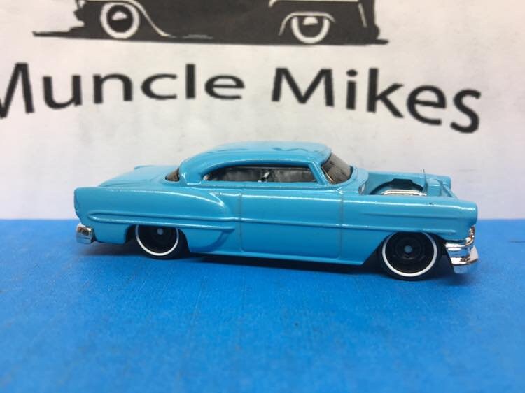 Custom Hot Wheels 53 Chevy Rat Rod Hot Rod Custom Painted Sky Blue Free Shipping!
