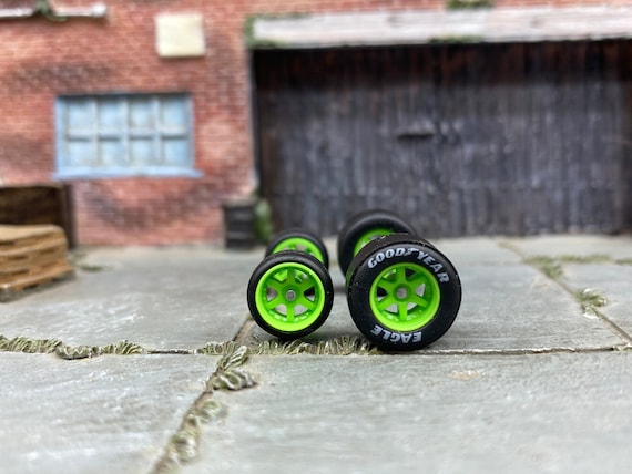 Custom Hot Wheels Wheels and Matchbox Rubber Tires Green