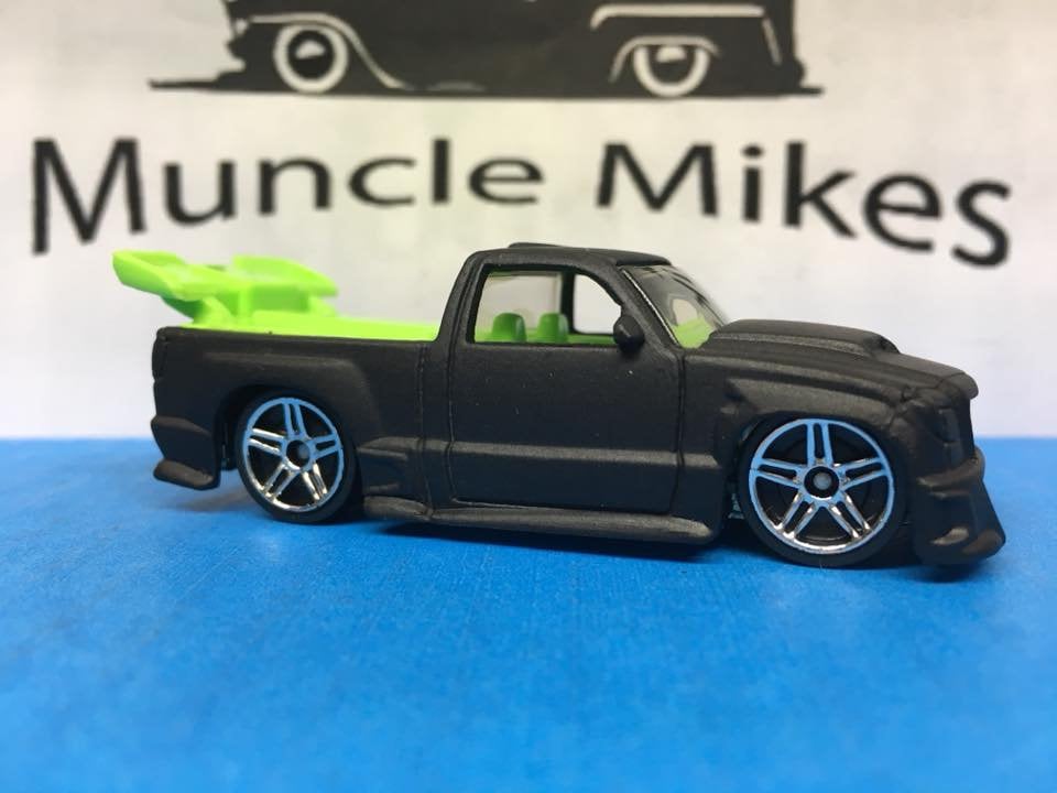 Custom Hot Wheels Super Tuned Chevy Truck Flat Black