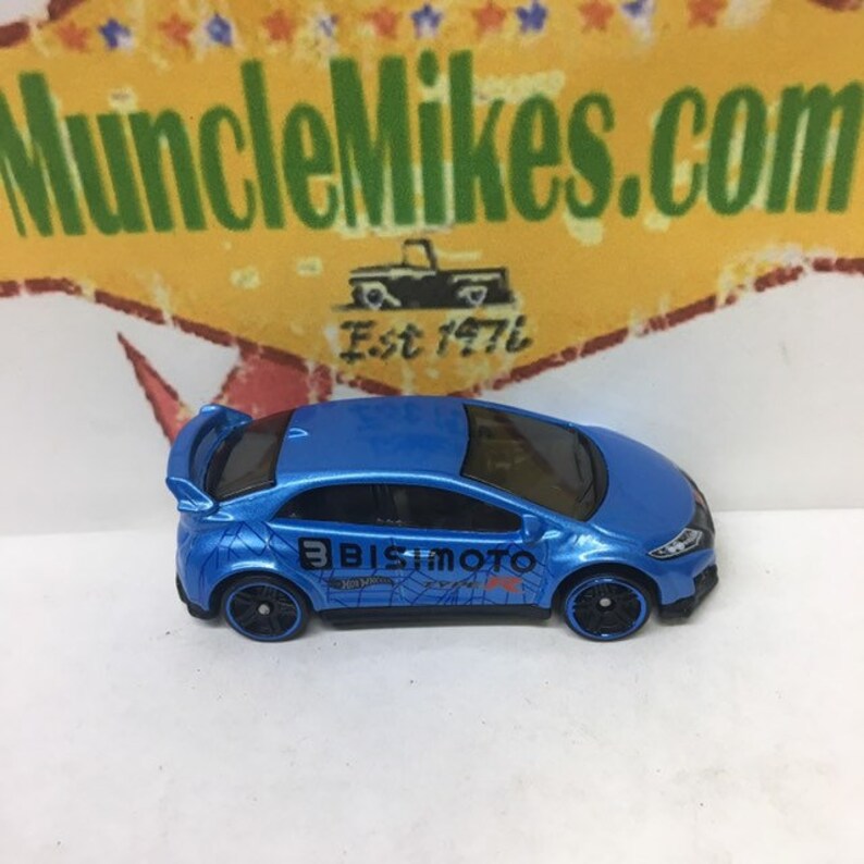 Hot Wheels /& Display Case 2016 Honda Civic Type-R BLUE
