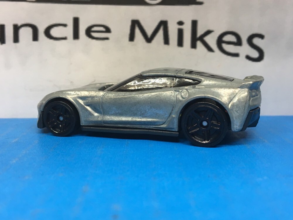 Custom Hot Wheels Chevy Corvette C7 Z06 Muscle Car Hot Rod Black Interior BARE METAL