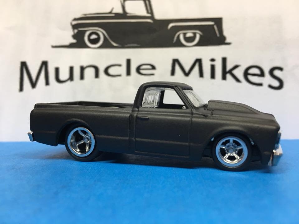 Custom Hot Wheels 1967 Chevy C-10 Rubber Tires Real Rider Style