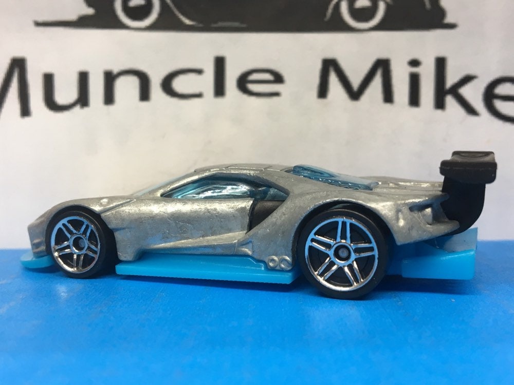 Custom Hot Wheels 2016 Ford GT Race Car Muscle Car Hot Rod Blue Bottom BARE METAL Free Shipping!