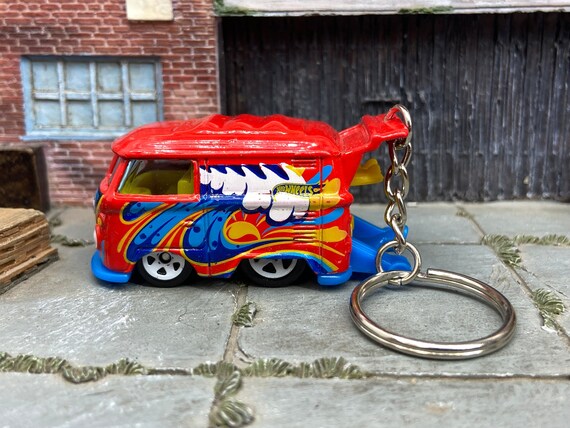 Custom Hot Wheels Keychain Key Chain Zipper Pull VW Kool Kombi Red Surfs Up Etsy