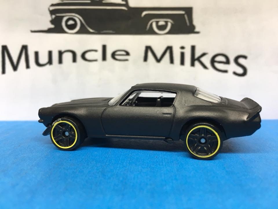 Custom Hot Wheels 1970 Camaro Hot Rod Custom Painted FLAT BLACK
