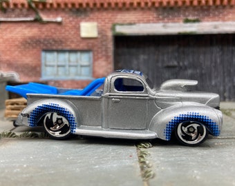 Loose Hot Wheels 1940 Ford Drag Truck Dressed in Silver and Blue Triston Auto Livery