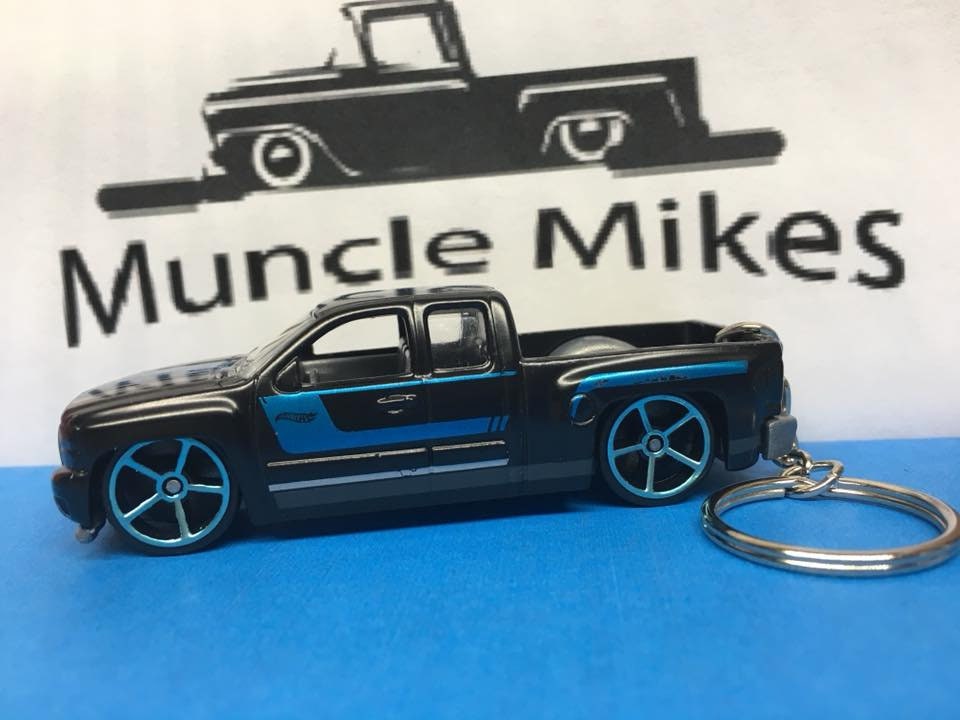 Custom Hot Wheels Chevy Silverado Keychain