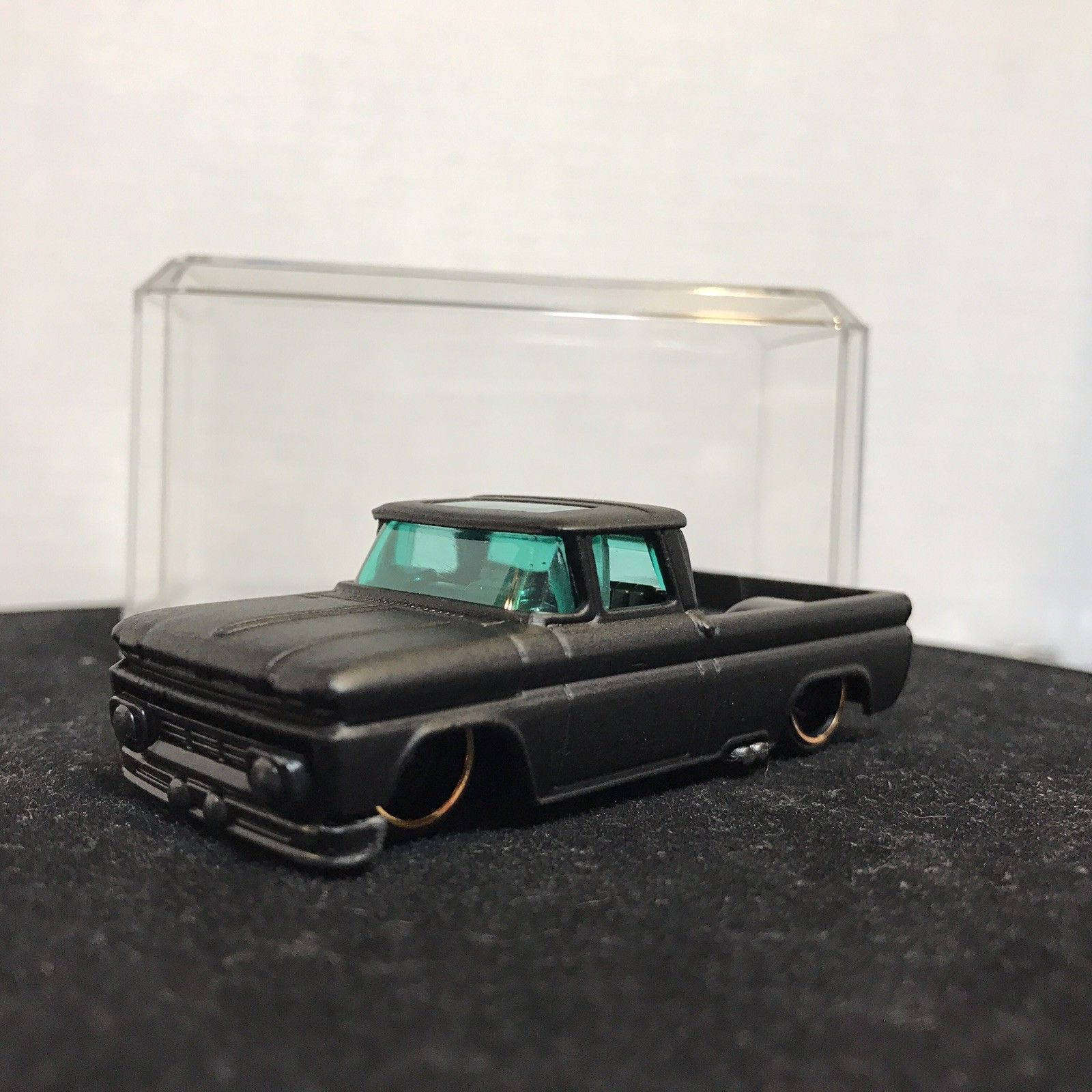 Custom Hot Wheels 62 Chevy Pickup Flat Black