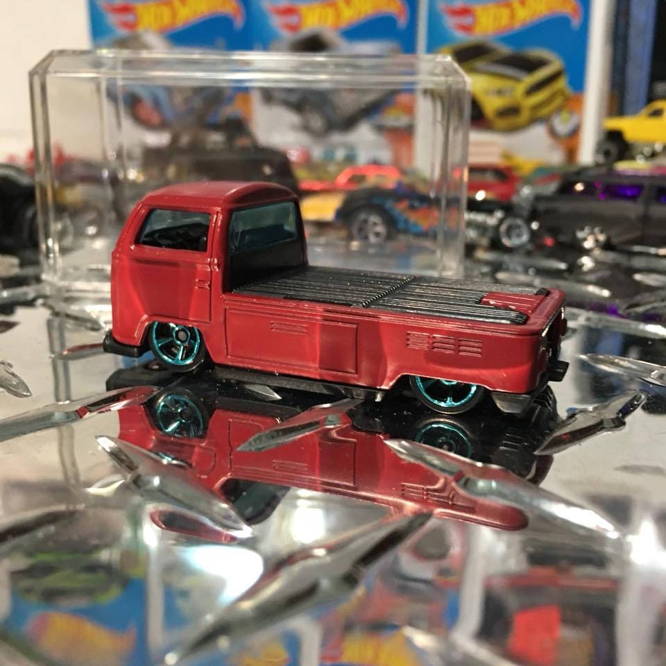 Custom Hot Wheels Volkswagen T2 Pickup Flat Red