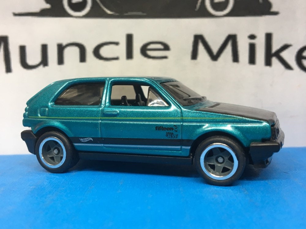 Custom Hot Wheels VW Volkswagen Golf MK2 Race Wheels and Rubber Tires