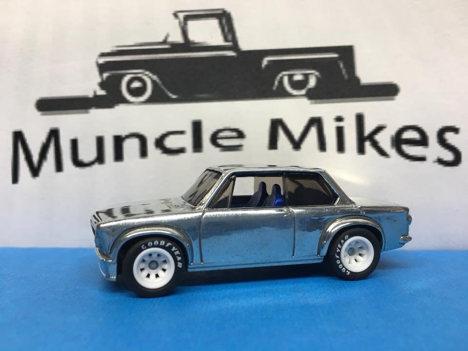 Custom Hot Wheels BMW 2002 Polished Rubber Tires Real Rider Style
