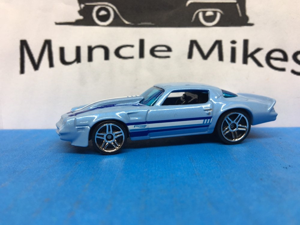 Collectible 2018 Hot Wheels 1981 Chevy Camaro in Baby Blue With Custom Clear Display Case