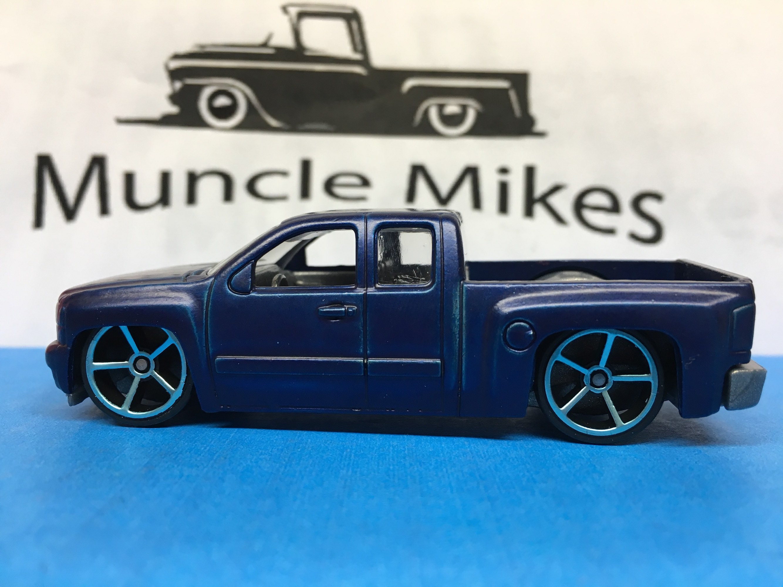 Custom Hot Wheels Chevy Silverado Custom Painted Flat Royal Blue