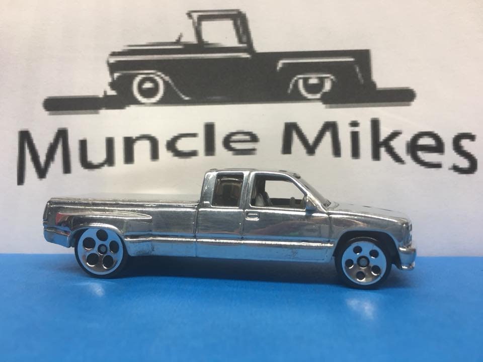 Custom Hot Wheels Chevy C3500 Dually: POLISHED With Display Case, Cake Topper, Keychain, Zipper Pull, Ornament - Buyer Choice Free Shipping!