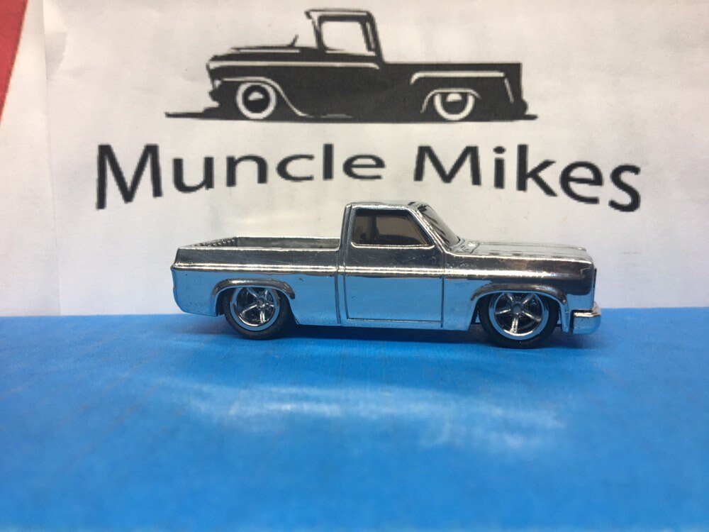 Custom Hot Wheels 1983 Chevy Silverado SWB POLISHED With Rubber Tires Real Rider Style