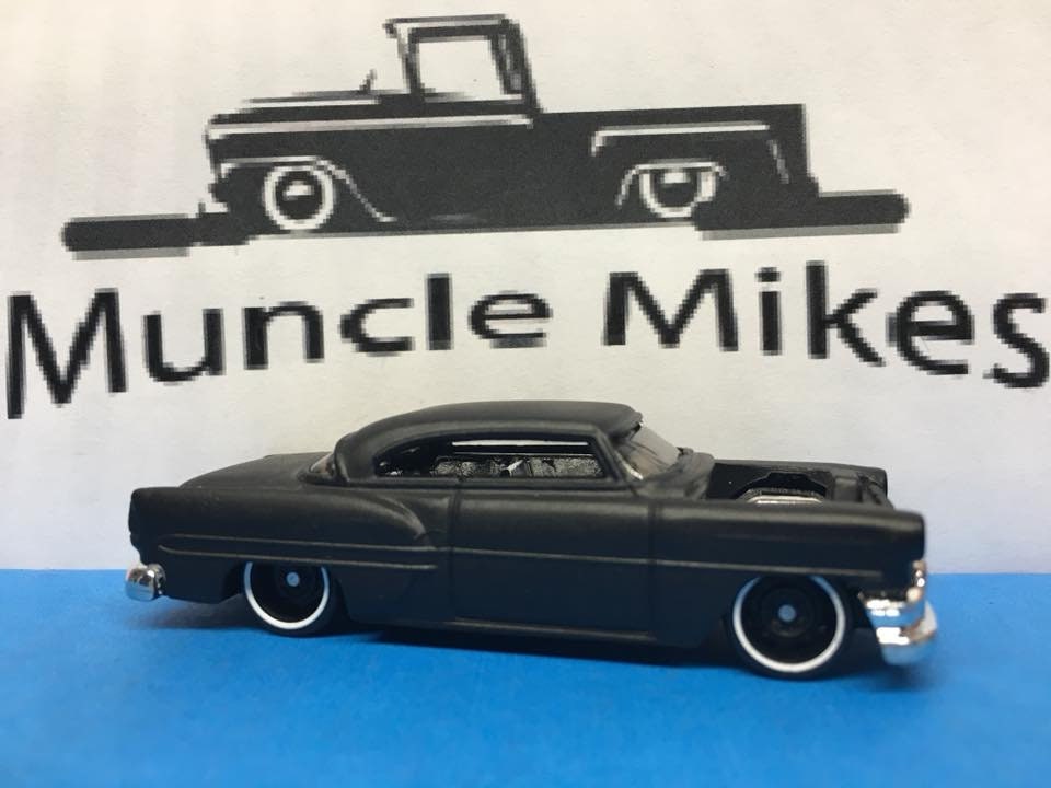 Custom Hot Wheels 53 Chevy Flat Black Free Shipping!