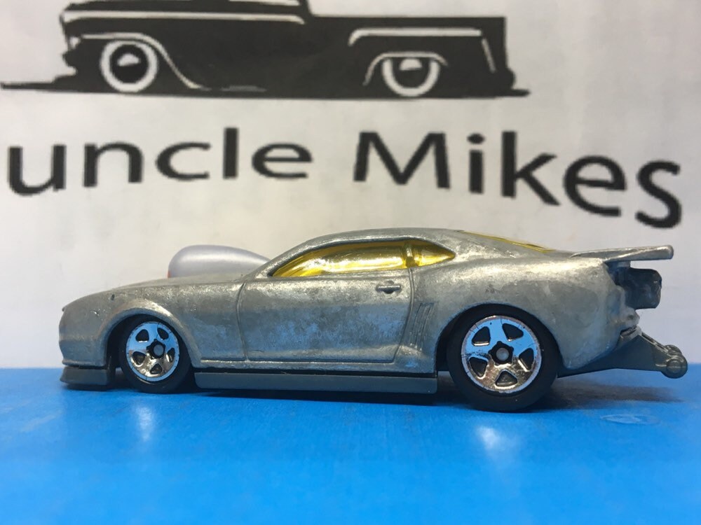 Custom Hot Wheels 2010 Pro-Stock Camaro Drag Race Car Muscle Car Hot Rod Yellow Windo Tint Bare Metal