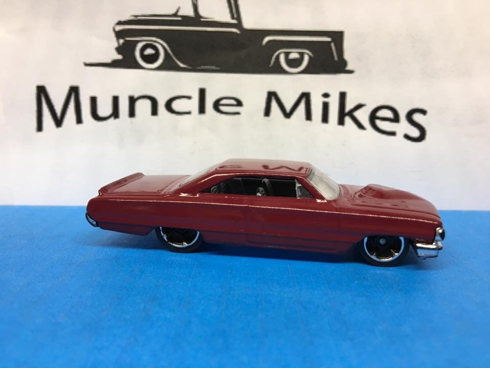 Custom Hot Wheels 64 Ford Galaxy Custom Painted Gloss Cranberry