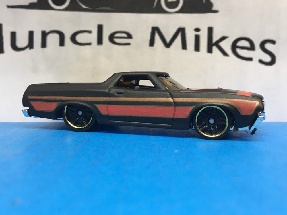 Custom Hot Wheels 1972 Ford Ranchero Factory Satin FLAT BLACK