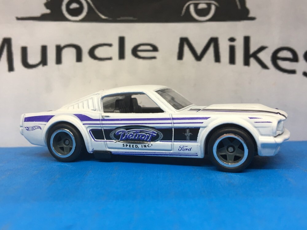 Custom Hot Wheels 1965 Mustang Fastback Race Wheels and Rubber Tires Free Shipping!
