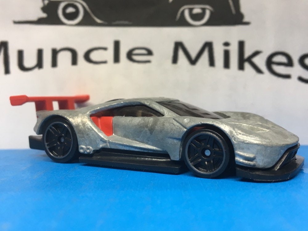 Custom Hot Wheels 2016 Ford GT Race Car Muscle Car Hot Rod Black Bottom BARE METAL Free Shipping!