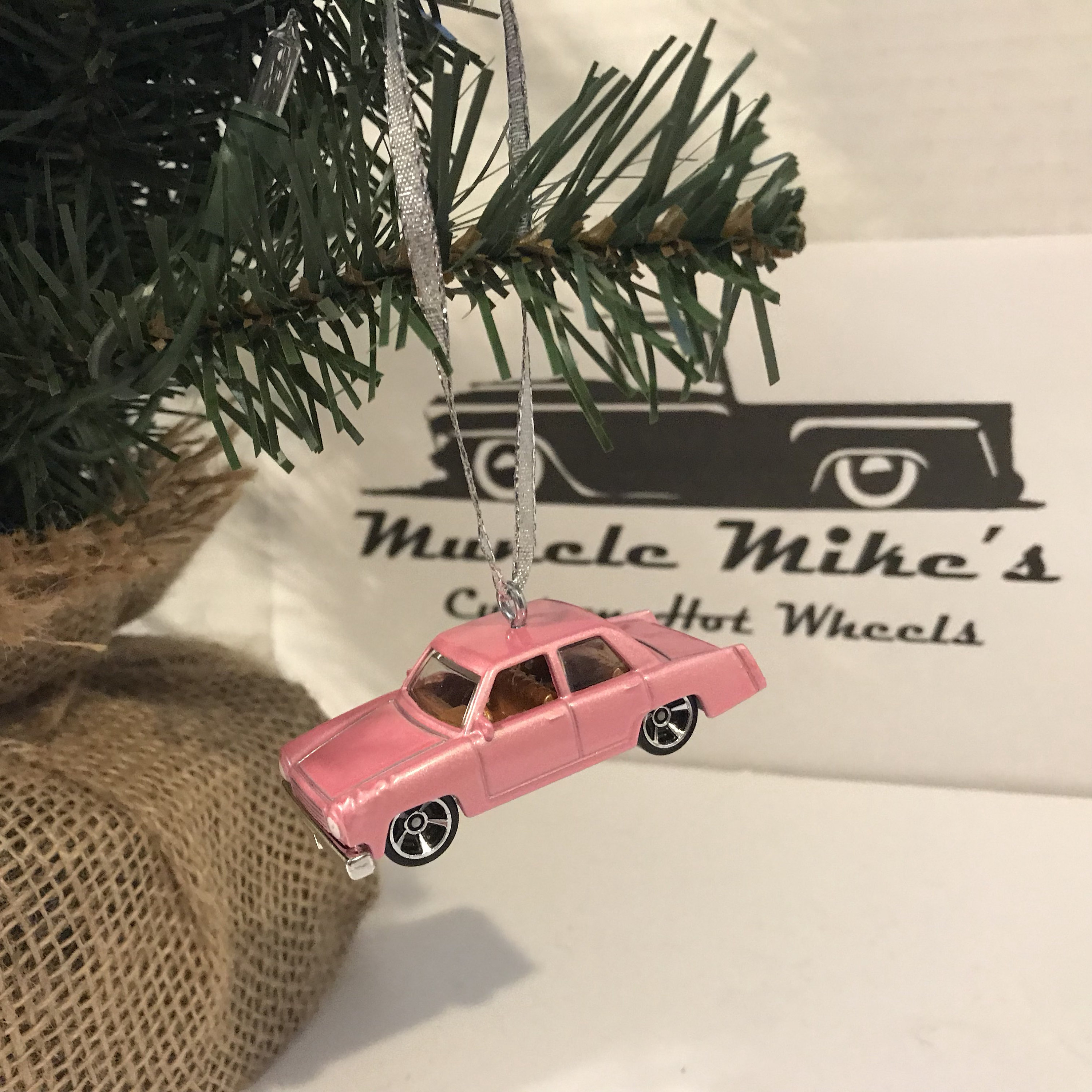 Hot Wheels Christmas Ornament Pink